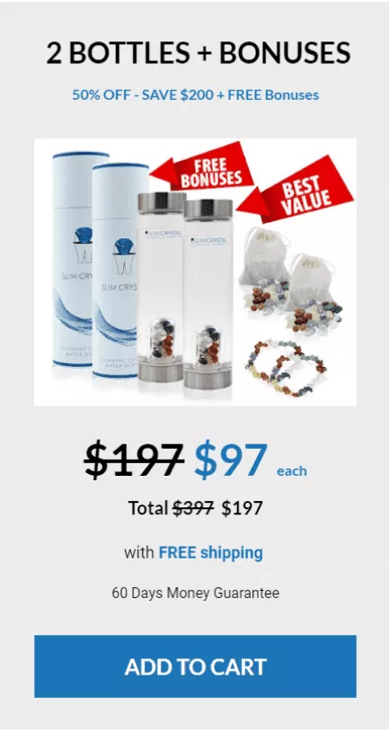 slimcrystal 2 water bottle